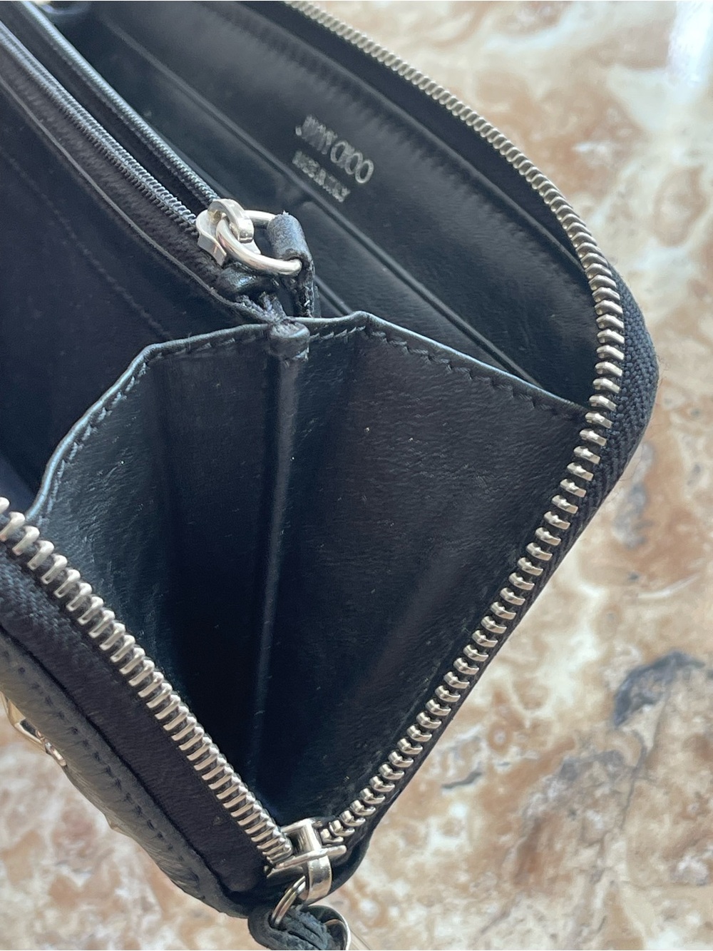 Jimmy Choo Black leather star studded zip around wallet - Picture 12 of 15